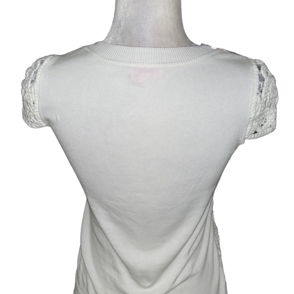 LN Lilly Pulitzer Jamie Cameo White Battenberg Eyelet Scalloped Lace Top - XS - Picture 9 of 14